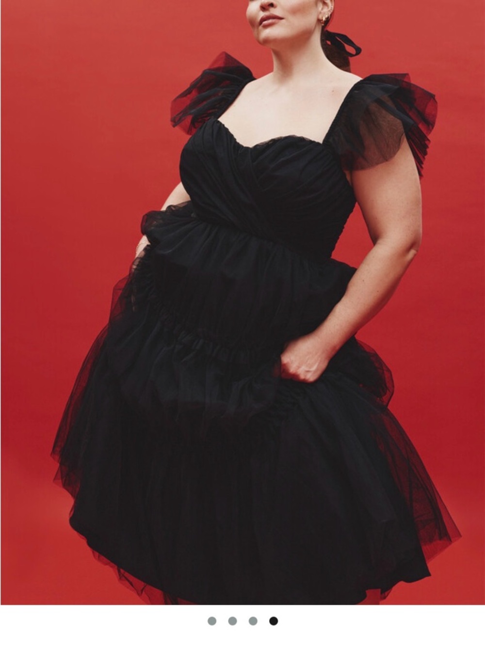 Eloquii Black Fluttery Tiered Tulle Dress - Picture 12 of 14